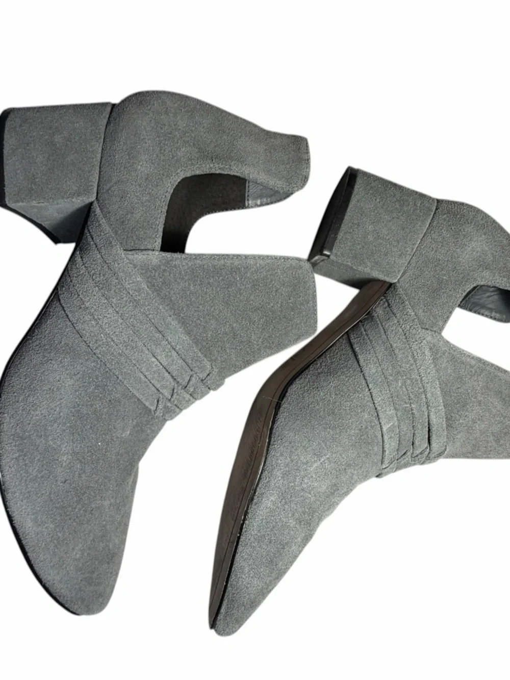 ABLE Gray Suede Cutout Ankle Boots - Women's 8